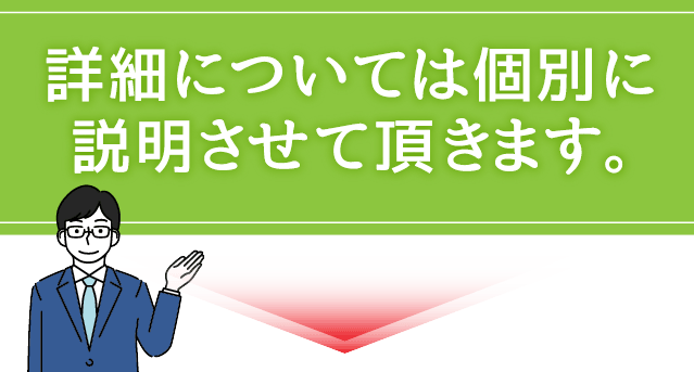 詳細については個別に説明させて頂きます。